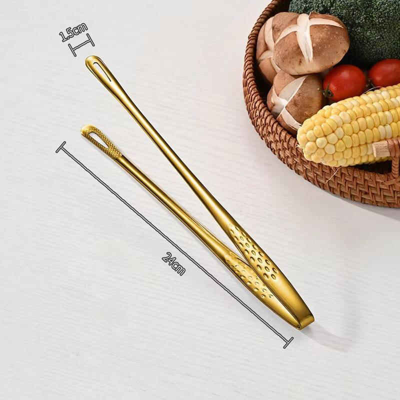 Kitchen Tongs Stainless Steel Long Handle Barbecue Tongs Food Clips Cooking Tweezers Suitable For Home Vegetable/meat Barbecue