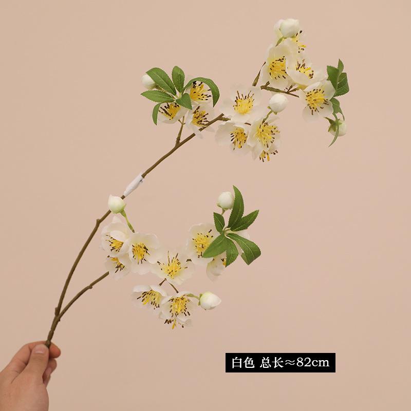 

Jumo s new simulated spring-colored long-branch peach blossom cherry blossom branch, high-end home furnishing hotel decoration fake flower ornament белый