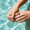 Women's Retro Tiger Eye Stone Open Ring Alloy Jewelry Set