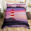 Aquarell Leuchtturm Segelboot Bettbezug Eiffelturm Bettwäscheset Nautisches Abenteuer Tagesdecke Polyester Steppdeckenbezug