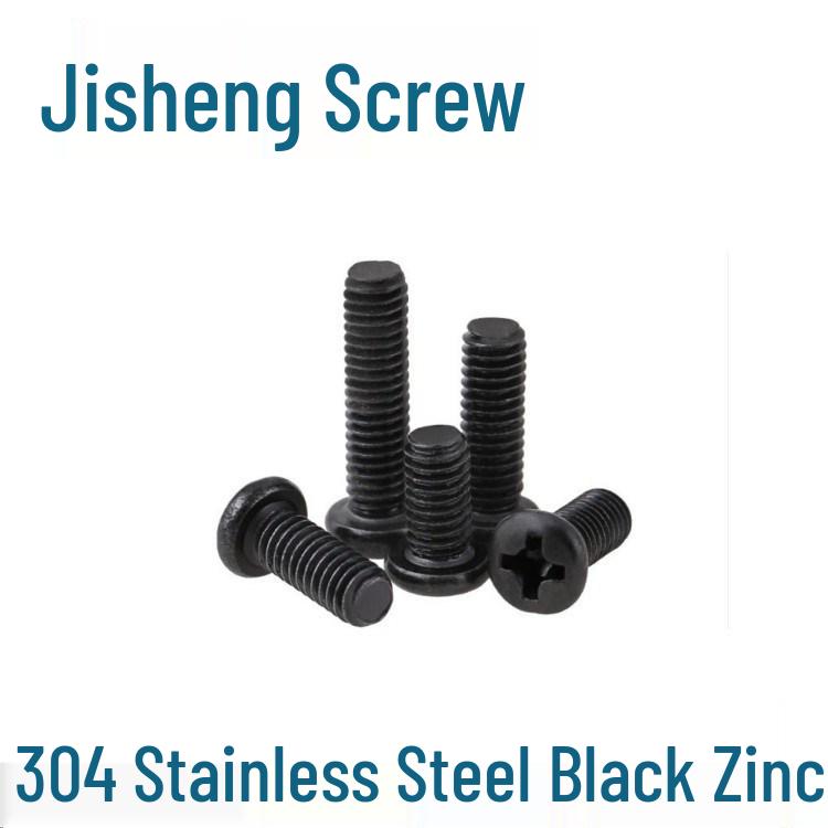 Black Zinc Plated 304 Stainless Steel Phillips Pan Head Machine Screw M2 M2.5 M3