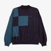 [Womens] Checkerboard Panel Sweatshirt - Black Afpf2336113-102
