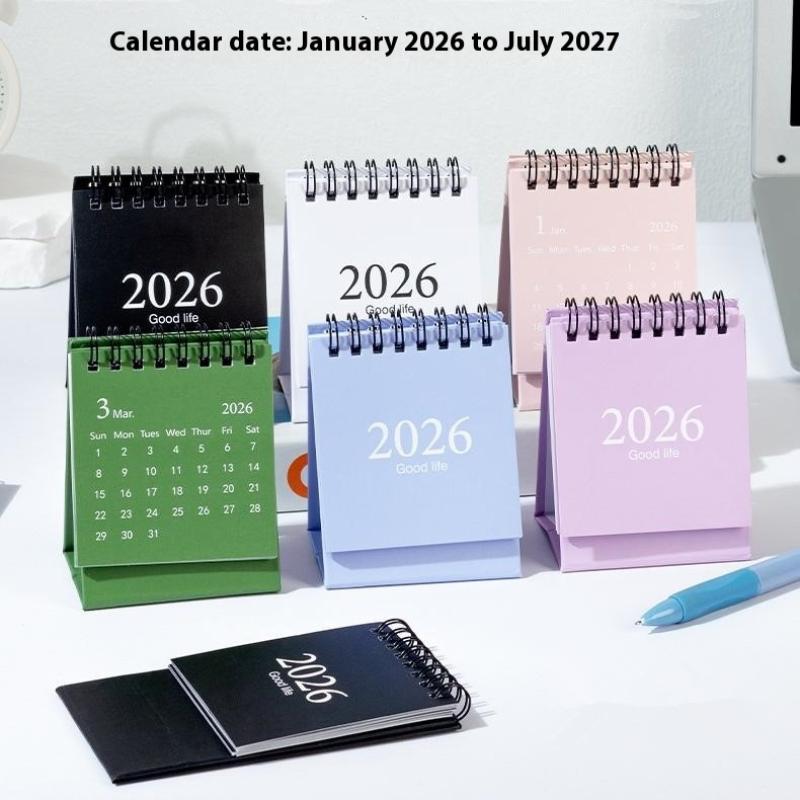 Mini Tischkalender 2026 Klein Stehend Umblätterbar Wochenkalender Kreativer Spiralgebundener Kalender Planer Für Tägliche Terminplanung