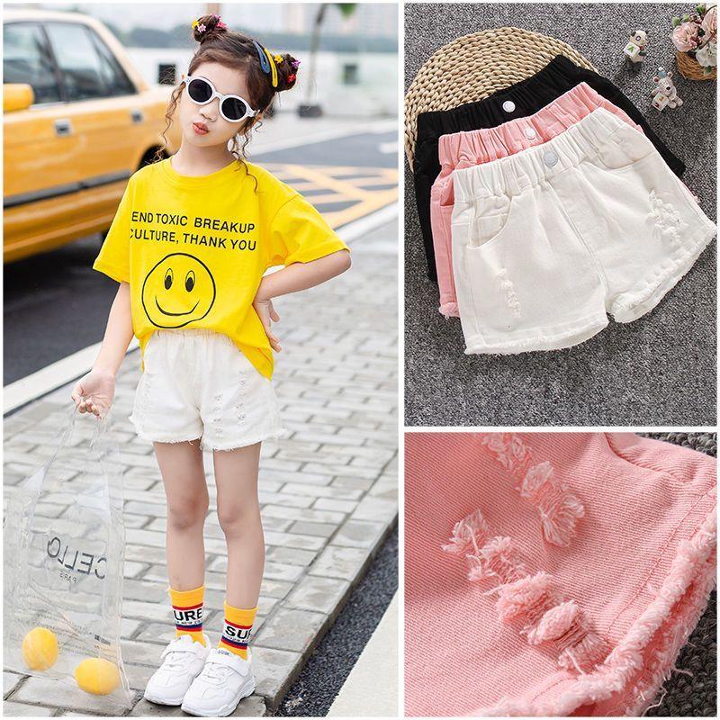 Sommer Jeans Denim Shorts für Mädchen Kinder Lockere und Stilvolle Dünne Shorts und Trendige Hosen für Oberbekleidung
