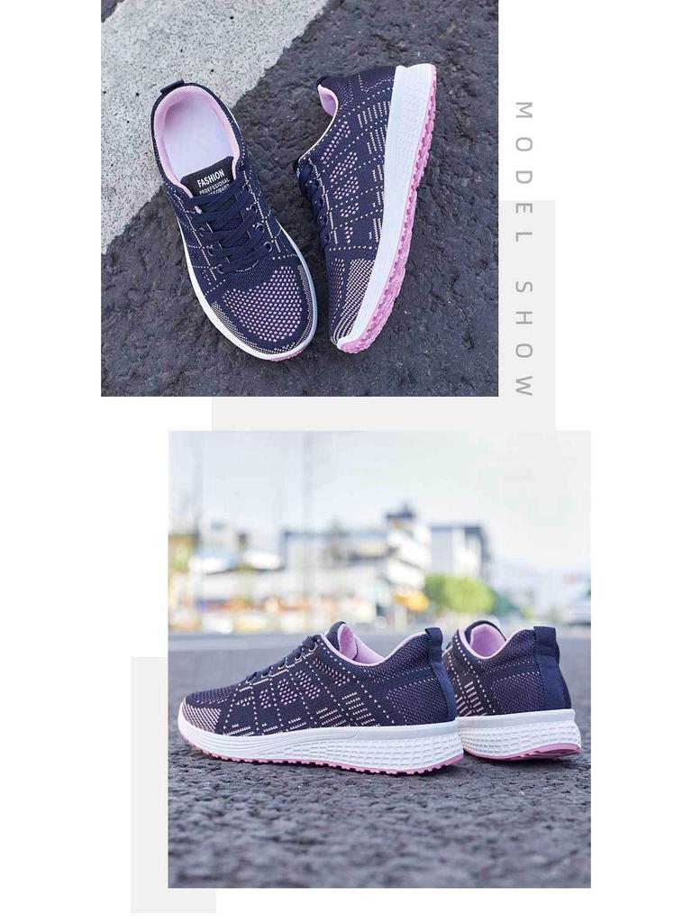 Damen Atmungsaktive Fly-Knit Sneakers, Lässige Vielseitige Schuhe für Mütter mittleren Alters und ältere Mütter