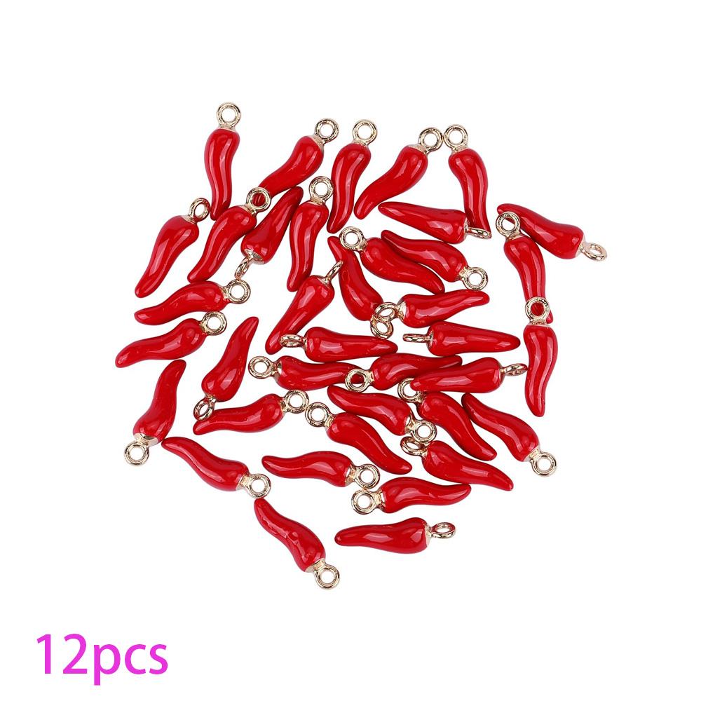 6/12/18 Stück Legierungsmaterial Chili Schmuck lose Chili Emaille Gemüse Anhänger Schmuck DIY Sommer Strand Fußkettchen Ohrringe