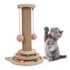 Cat Scratching Post Wooden Interactive Reduce Boredom Promote Exercise Turntable Ball Toy for Kitten
