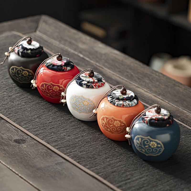 Keramiska teburkar Kreativ förvaringsburk med lock Hushållsdekoration Förseglade Fuktsäkra Godis Te Förseglade Burkar Köksartiklar