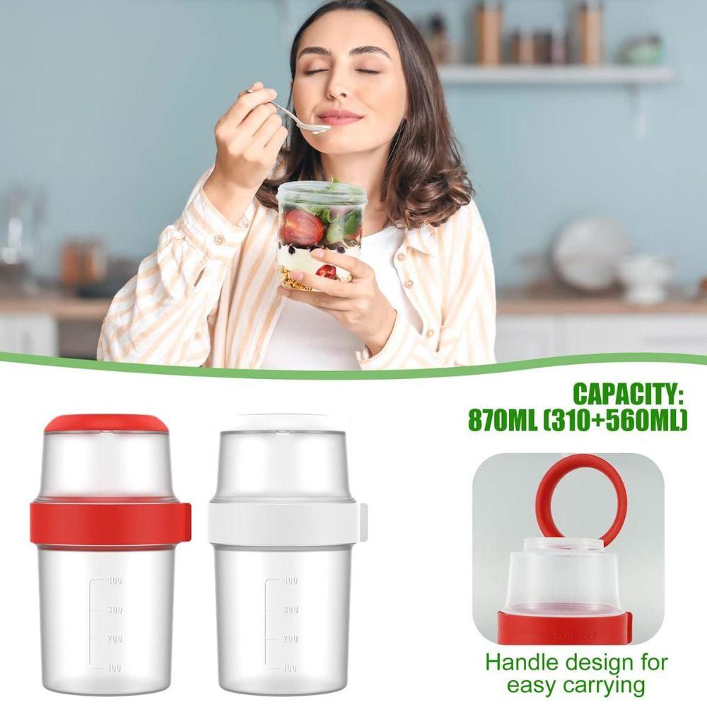 With Topping Yoghurt Pots Reusable Cereal Cup New Breakfast On The Go Cups  Office Workers