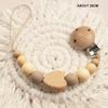 High Quality Silicone Pacifier Clips Lightweight Anti-drop Teether Teething Wooden Gift Pacifier Holder Chain Newborn
