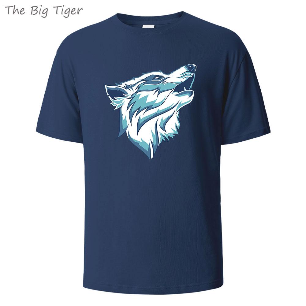 WolfPaint Classic Cotton T Shirt Breathable Round Neck Casual Unisex Tee Minimalist Short Sleeve Top Everyday Wear Mens Tshirt