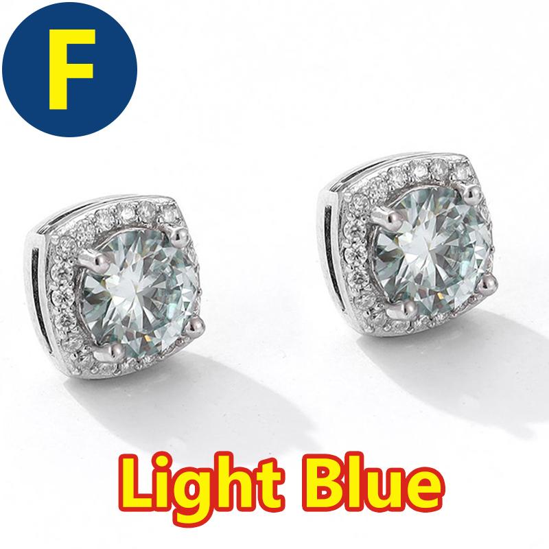 Moissanite Stud Earrings for Women Purple/Green Women Moissanite Stud Earrings No Ear Holes Women's Moissanite Magnet Earring