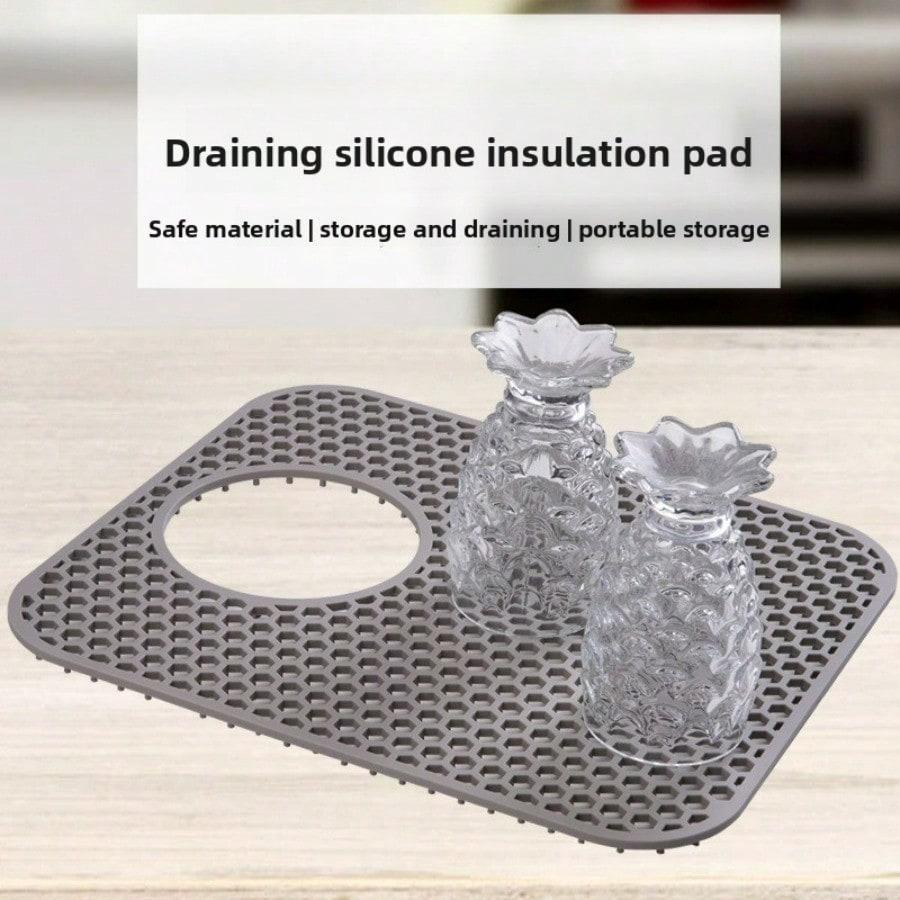 Silicone Hollow Drain Heat Insulation Pad, Kitchen Bar Filter Sink Bottom Protection, Scratch-Proof And Drop-Proof Sink Drain Pad