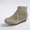 Autumn and Winter Versatile Rivet Flat Bottom Short Tube Tassel Women's Boots Suede Flat Bottom Women's Boots Plus Size 35-42
