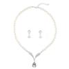 Personalized Pearl Necklace Earrings Set Women'S Temperament Alloy Electroplated Bridal Dress Accessories