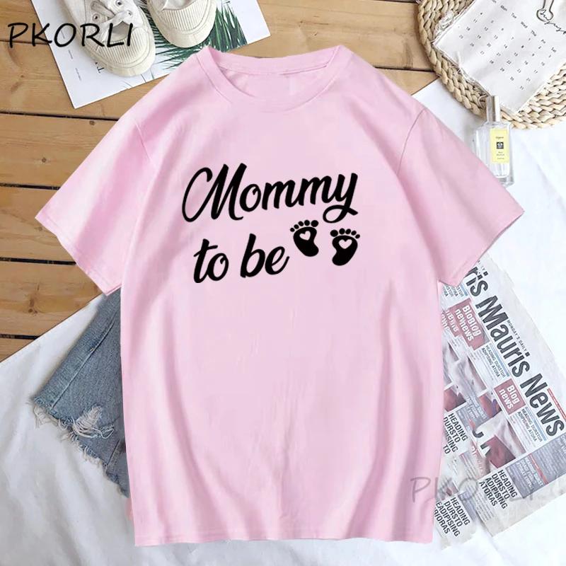 Mommy And Daddy To Be T Shirts Funny Mother Father Cotton Short Sleeve T-shirts Matching Pregnancy Announcement T Shirt