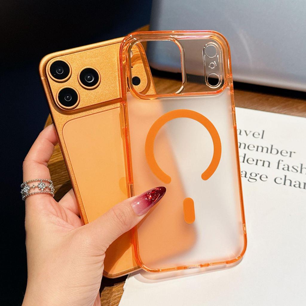 AI Touch Magnetic Transparent Case for iPhone 17 Pro Max - Soft Edge, Solid Color Protective Cover