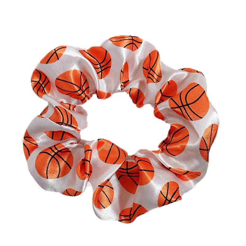 European Cross-Color Satin Sports Print Hair Tie