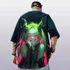 Herren Cyberpunk Anime Succubus 3D-Druck Oversized T-Shirt
