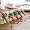 Lindo Cactus forma autoadhesivo cocina baño gancho de pared toallero colgador