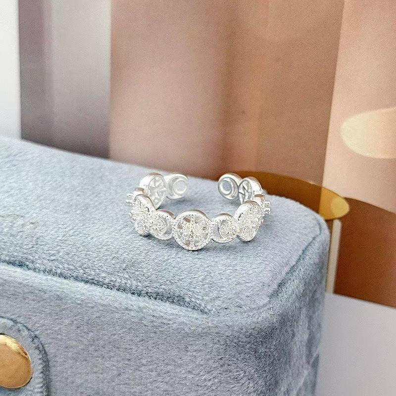 Light Luxury Niche Double-Layer Bead Ring For Women'S High-End Fashion Opening Adjustable Index Finger Ring Stacking Wearing Ring