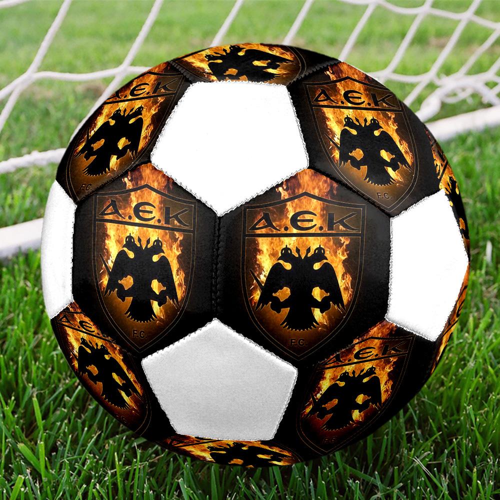 1pz Pallone da calcio AEK Atene taglia 5 Pallone da calcio indoor Praha Colorato Per tutte le età Cucito a macchina PVC Pronto per la competizione Durevole Alto rimbalzo