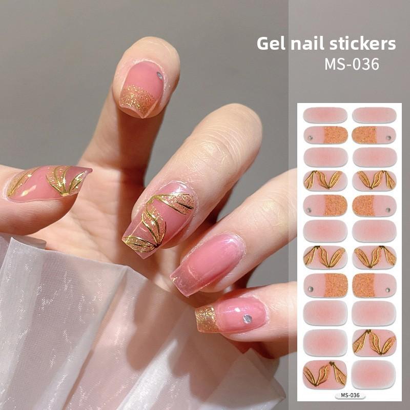 Neue glitzernde ultradünne Nagelaufkleber einfarbig wasserfest Ölfilm Nagelaufkleber