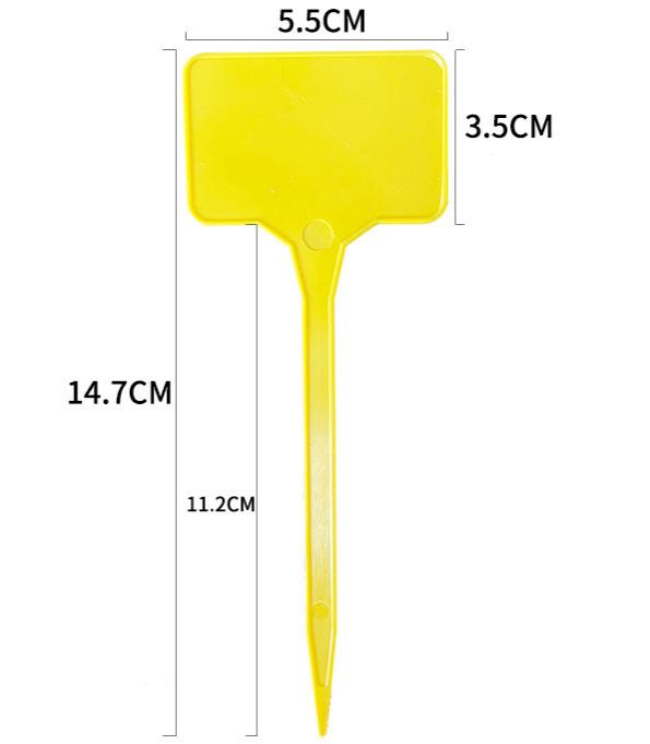 

T-Shaped Writable Plant Tags PP Plant Labels Garden Markers for Seedlings Herbs Vegetables 50pcs-15x5.5cm жовтий