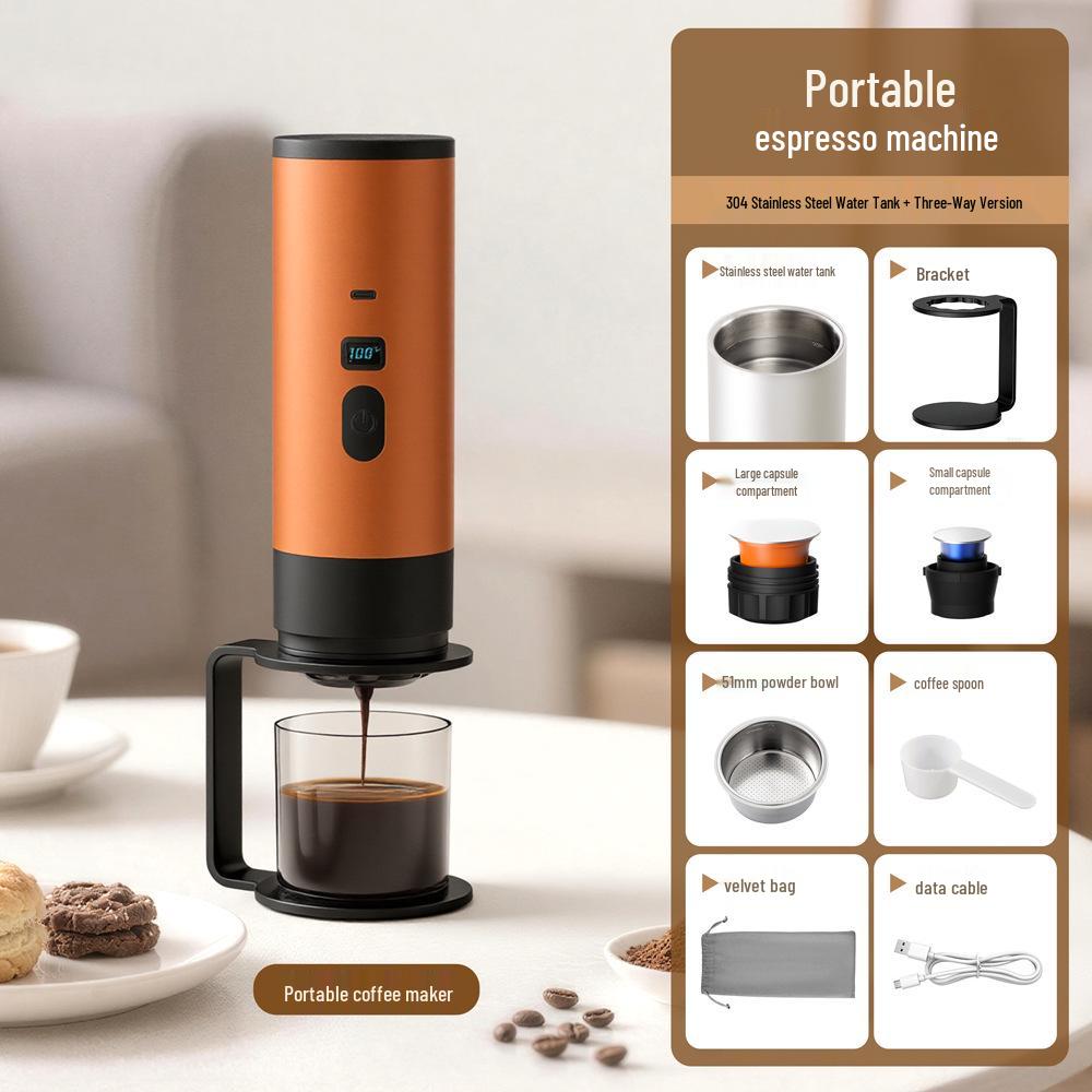 Portable Electric Espresso & Americano Coffee Maker with Heating Pump