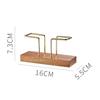 Stainless Steel Tissue Holder Toothpick Tube Gold-plated Napkin Storage Walnut Metal Napkin Rack Tableware Display Rack Gift