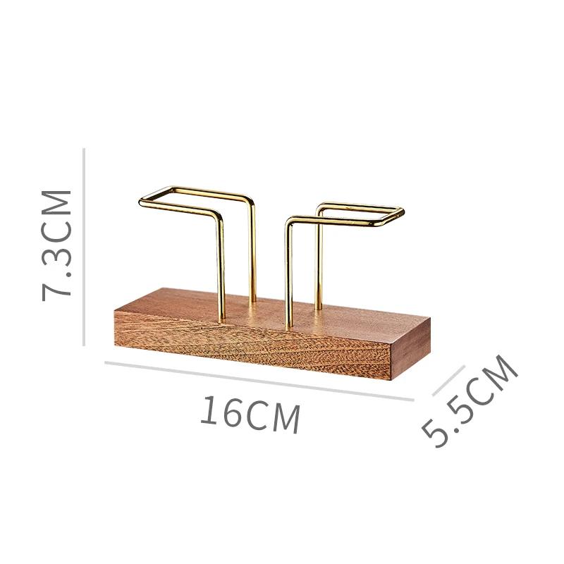 

Stainless Steel Tissue Holder Toothpick Tube Gold-plated Napkin Storage Walnut Metal Napkin Rack Tableware Display Rack Gift