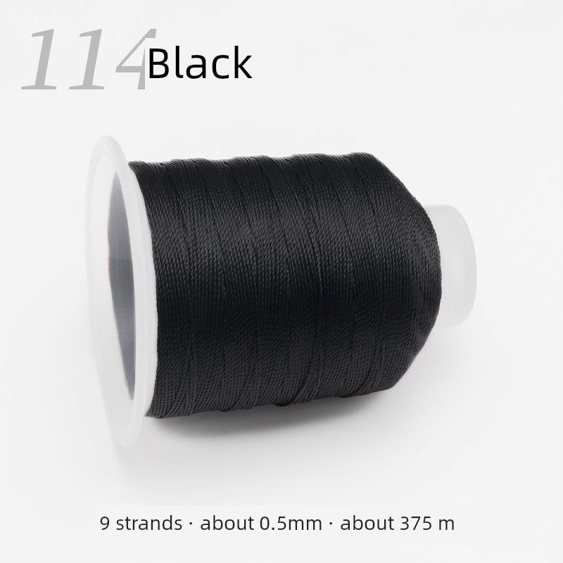 

9 прядей, ручная вязка, веревка, сделай сам, цвет Моранди, плетеный веревочный браслет, пластина «Драконья чешуя», плетеная веревка, нить для плетения веревки Black(114/Black])