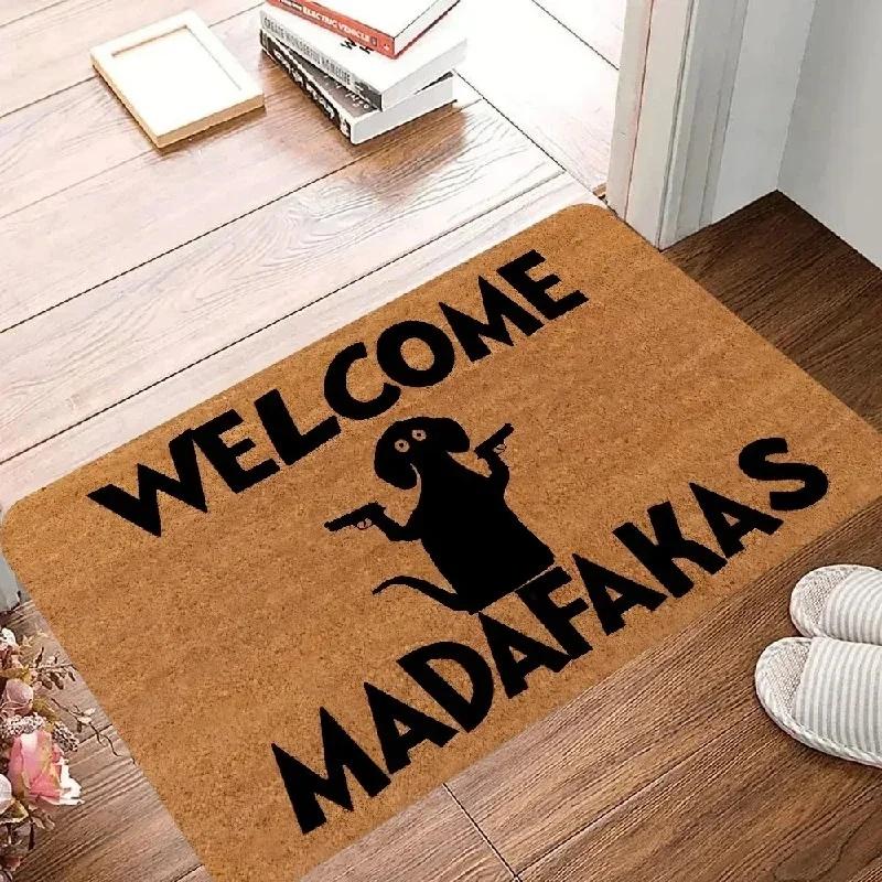 Cartoon Ins Style Cat Knife Welcome Rugs Kitchen Front Door Mats Living Room Bedroom Entry Doormat Washable Non-slip Floor Mat