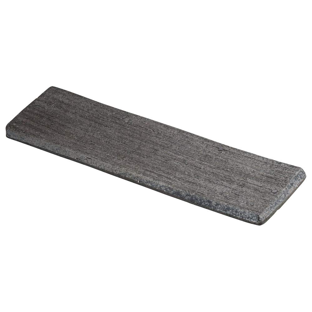 Shigaraki ware, Hechimon, reversible cypress bark long plate, kiln-fired smoked finish, MR-3-3075