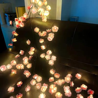 D5 96LEDs Cherry Blossom LED Lights USB Powered DIY 8 Modes Home Decor Lamp Party Wedding Christmas Festival Home Festive Decor