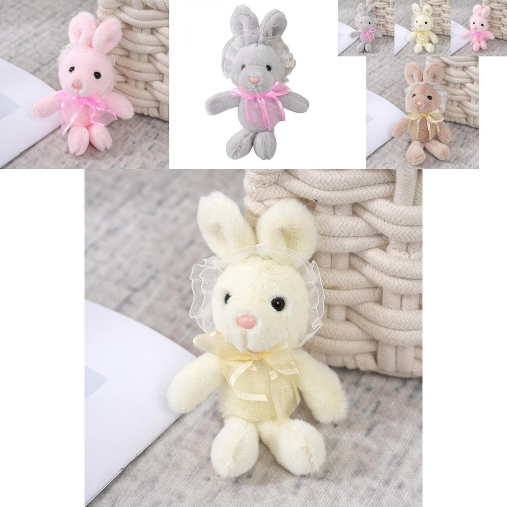 Adorable Lace Bunny Plush Toy Soft And Fluffy Stuffed Animal Doll Keychain