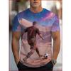 Modisches Herren-Rundhals-Kurzarm-3D-Casual-Farbprint-Casual-Kurzarm-Rundhals-T-Shirt