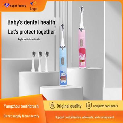 Children's Sonic Electric Toothbrush: Vibrating, Rotating Cartoon Design for a Bright Smile