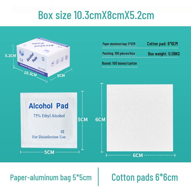 Disposable 75% Alcohol Cotton Pads for Cleaning Jewelry, Nail Art, and Mobile Screens