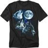 Wolf Pack Howling Full Moon Night Sky Graphic T-shirt