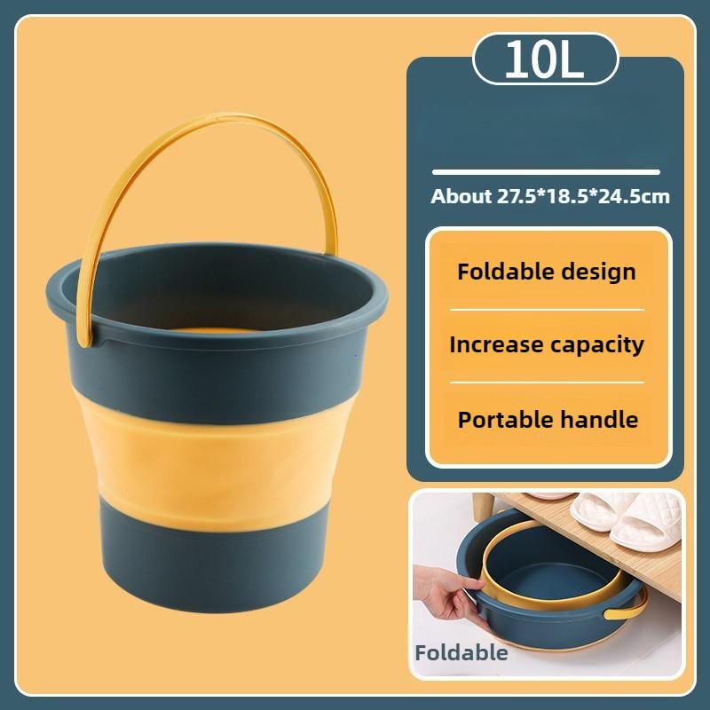 4.5/10L Portable Folding Bucket Multifunctional Thickened Silicone Bucket for Car Washing and Fishing Camping Folding Bucket