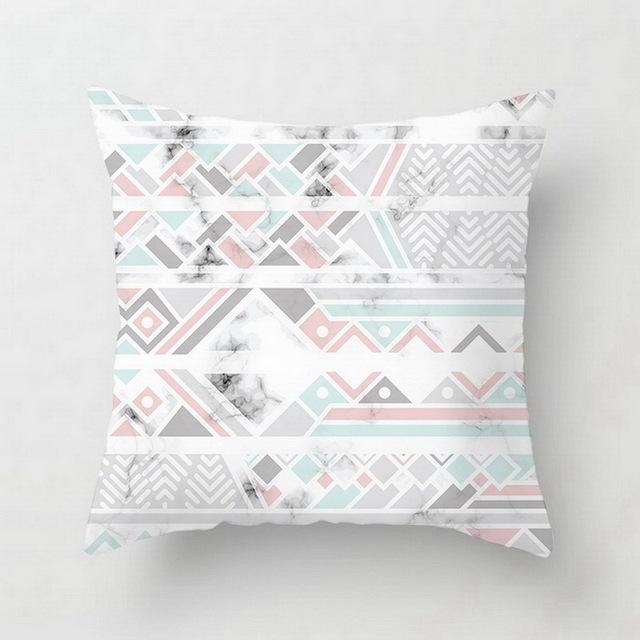 Marble-Patterned Geometry Throw Pillow Covers With Digital Printing Of Short Plush Fabric Car-Shaped Sofa Cushion Home Decor
