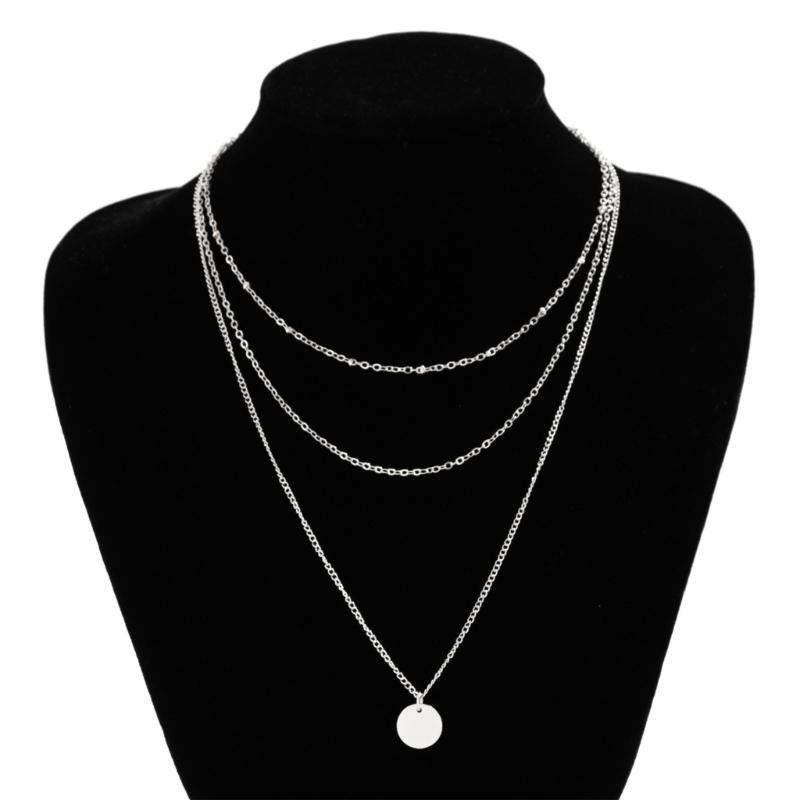 Chic Multi Layer Necklace Featuring High Quality Metal Sequins And Imitation Pearls Ideal For Trendy Occasions
