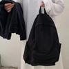 Rucksäcke Damen Einfarbig Schwarz Rucksack mit großer Kapazität Trendiger Harajuku Lässig Reißverschluss Wasserdichte Tasche Studenten Japanischer Stil Mochila