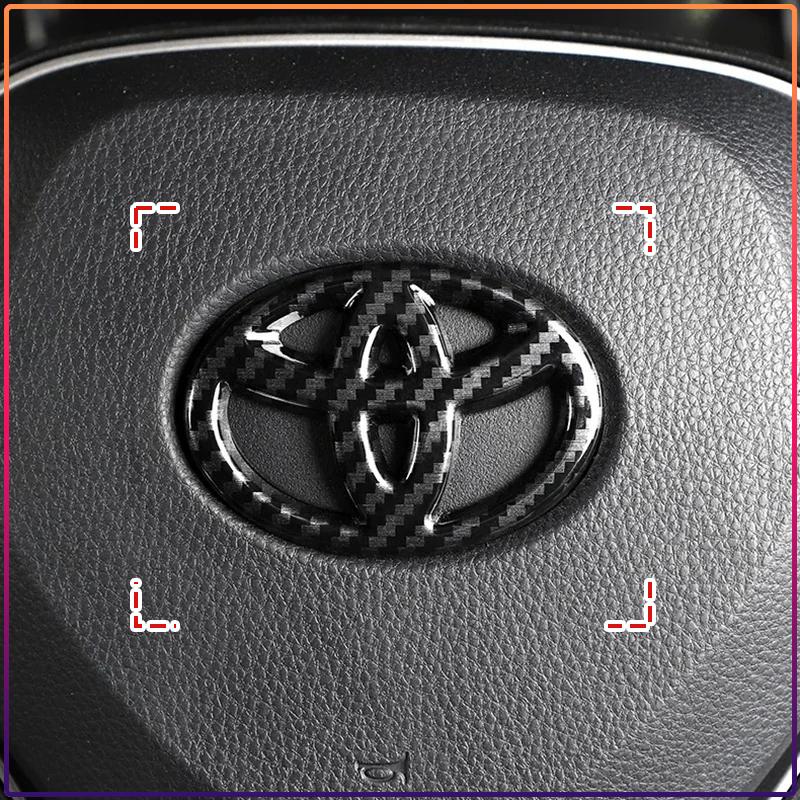 1Pcs Car Steering Wheel Emblem Badge Decal Sticker Auto Styling Decor Fit For Toyota Fortuner Chr Verso Prius Hiace Yaris Trd Corolla