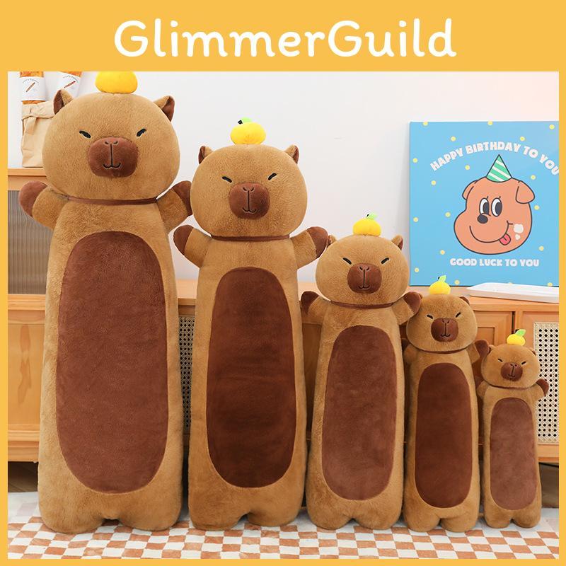 Topped Orange Long Strip Capybara Plush Toy Cute Doll Girl Kid Gift Birthday
