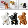 Bear Vase Hand Painted Ornament Art Centerpiece for Home Decor Desktop Wedding