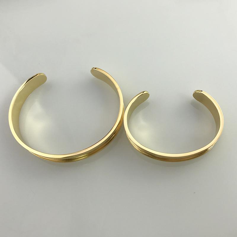 MaiLun 5 Stück 10 mm breite offene Manschettenarmreifen grundlegende Edelstahl-Armreif-Komponenten Armband für Damen Kinder