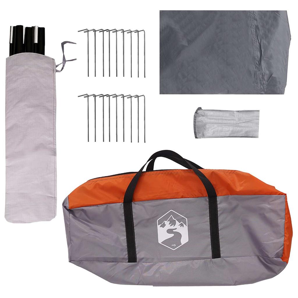 Family Tent with Roof Gray and Orange 600 x 400 x 268 cm