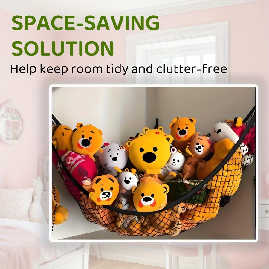 Spacious Soft Toy Hammock - Corner Storage Net for Plush Animals (Available In 4 Colors) - Sturdy Hanging Organizer